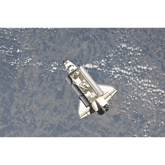 Space shuttle Endeavour backdropped by a colorful Earth Canvas Art - Stocktrek Images (34 x 23)