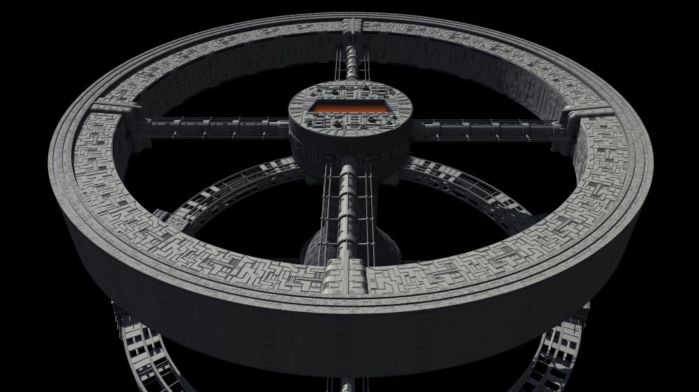 Space station from 2001 A Space Odyssey Canvas Art - Rhys TaylorStocktrek Images (38 x 22)