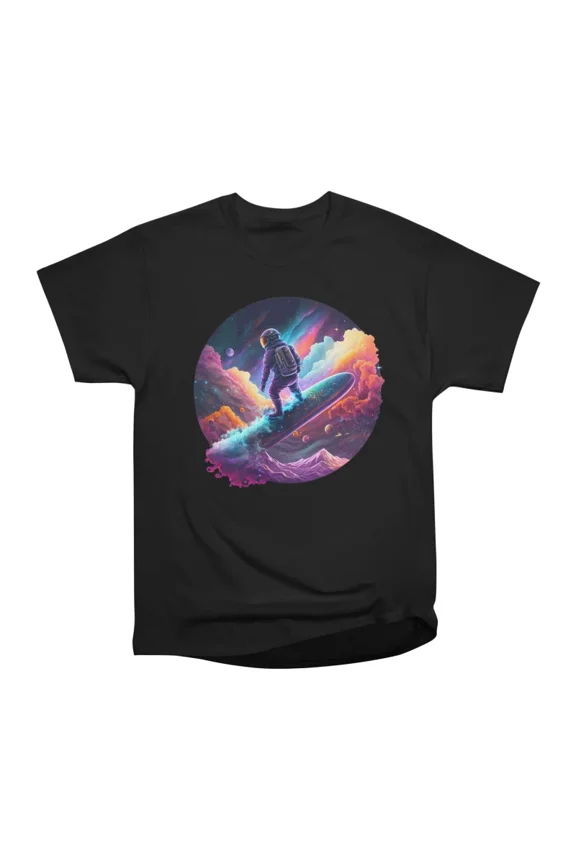 Space surfing T-Shirt Tee Gift For Him Merch For Her Apparel For Friend
