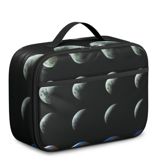 Space-themed Lunch Bag, Insulated Lunch Box Bag with Cute Astronaut, Galaxy, Nebula, Rocket, and Starry Night Designs – Durable, Lightweight Lunch Tote for School, Travel, and Picnic