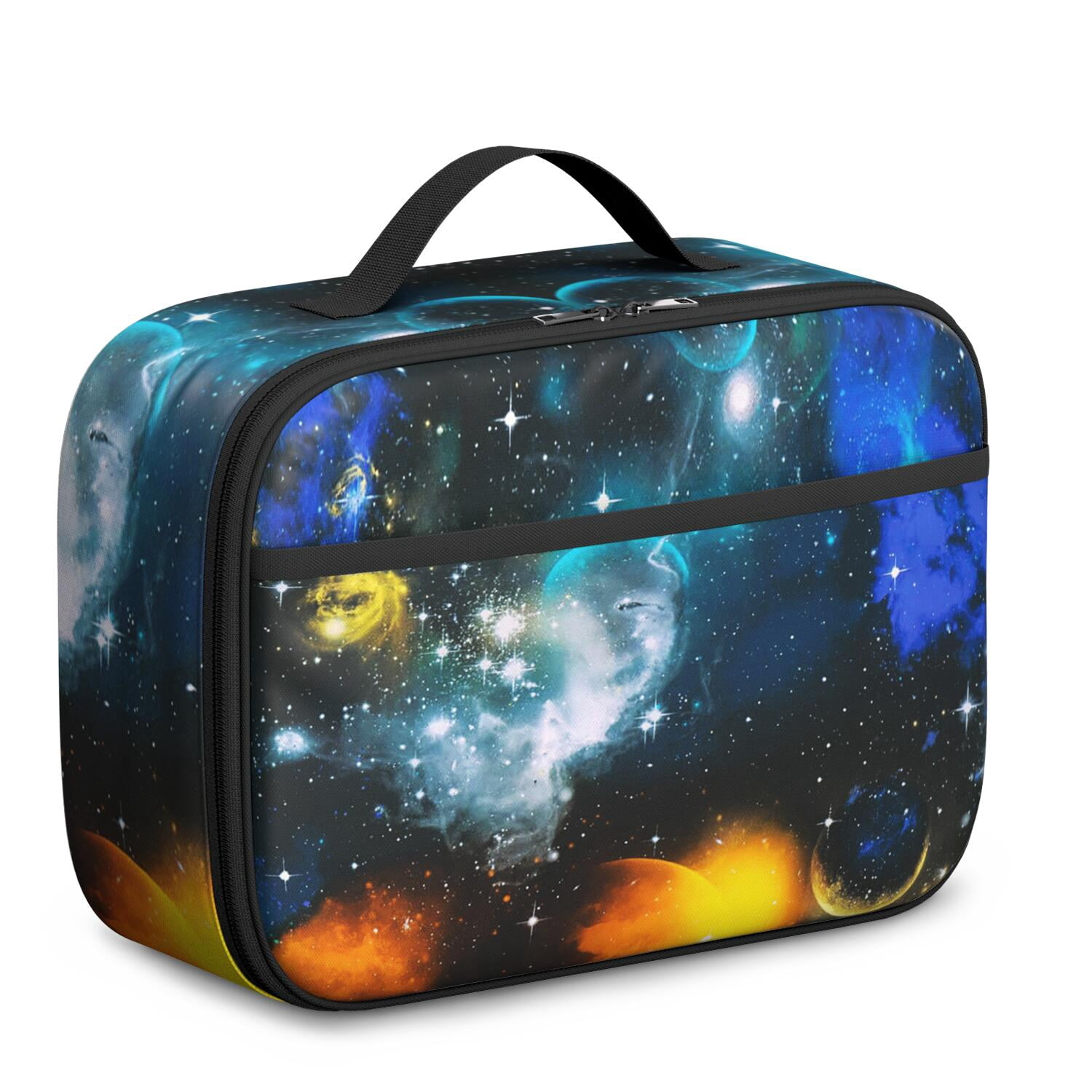 Space-themed Lunch Bag, Insulated Lunch Box with Cute Astronaut, Galaxy, Nebula, Rocket, and Starry Night Designs – Durable, Lightweight Lunch Tote for School, Travel, and Picnic