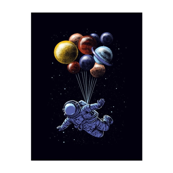 Space travel - Digital Art Astronaut Space Surrealism Cosmic Fantasy Stars Sci-Fi Unframed Wall Art Print 5 x 7 inches