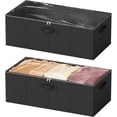 thumbnail image 1 of SpaceAid 2 Pack 10" High Under Bed Storage Containers, Fabric, Black, 1 of 7