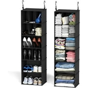 SpaceAid 2 Pack Hanging Closet Organizer and Storage with Dividers, Black