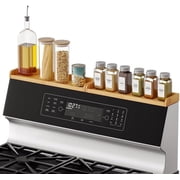 SpaceAid 30" Bamboo Magnetic Stove Top Shelf Organizer, Kitchen Storage Rack for Stove
