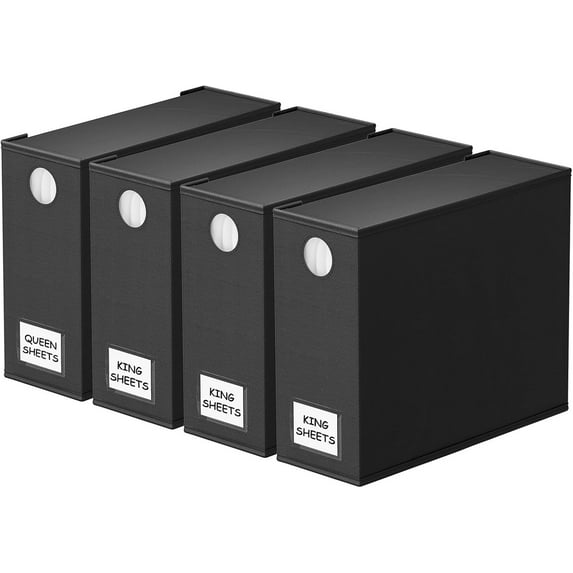 SpaceAid 4 Pack Bed Sheet Organizers and Storage, Foldable Sheet ...
