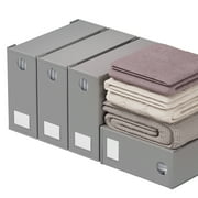 SpaceAid 4 Pack Sheet Organizers and Storage, Queen & King Size, Gray, Fabric