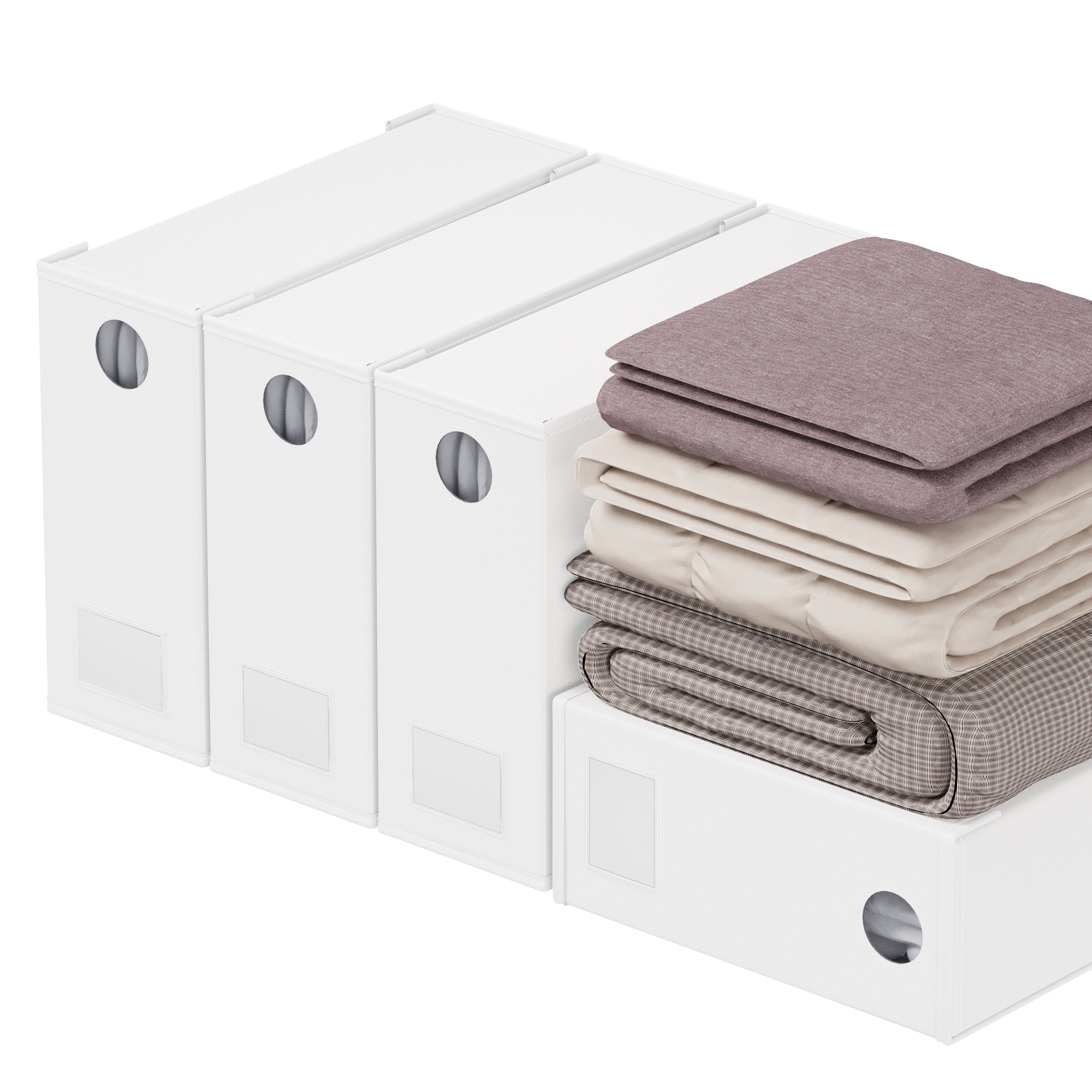 SpaceAid 4 Pack Sheet Organizers and Storage, Queen & King Size, White, Fabric - Walmart.com