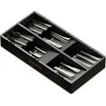 thumbnail image 1 of SpaceAid Bamboo Silverware Drawer Organizer with Labels, 15.6"L x 8"W x 2.4"H, Black, 1 of 7