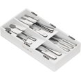 thumbnail image 1 of SpaceAid Bamboo Silverware Drawer Organizer with Labels, 15.6"L x 8"W x 2.4"H, White, 1 of 7