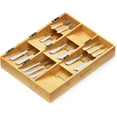 thumbnail image 1 of SpaceAid Bamboo Silverware Drawer Organizer with Labels, Kitchen Utensil Tray Holder Organizer (9 Slots), 1 of 7