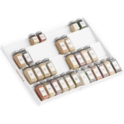 SpaceAid Bamboo Spice Drawer Organizer, Expandable, from 12" to 23" Wide (Need 3" Deep Drawer, Jars Not Included), White