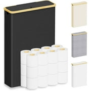 SpaceAid Extra Large Toilet Paper Storage with Lid, Slim Basket Holder, Black