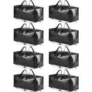 SpaceAid Heavy Duty Moving Bags, Extra Large, Black 8 Pack