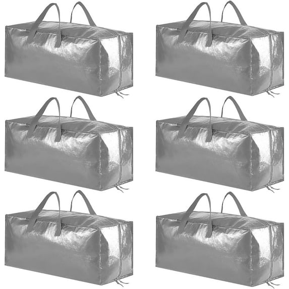 SpaceAid Heavy Duty Moving Bags, Extra Large, Gray (6 Pack)