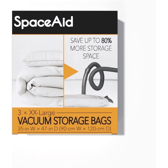 SpaceAid Jumbo Vacuum Storage Bags, Space Saver Sealer Compression Bags (XX-Large 3 Pack)