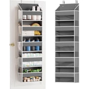 SpaceAid Over The Door Organizer with 5 Large Pockets and 10 Mesh Side Pockets, 1 Pack, Grey