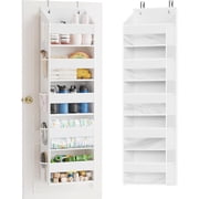 SpaceAid Over The Door Organizer with 5 Large Pockets and 10 Mesh Side Pockets, 1 Pack, White