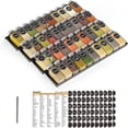 thumbnail image 1 of SpaceAid Spice Drawer Organizer with 40 Spice Jars, 4-Tier, 18.5" W x 17.5" D, Black, 1 of 6