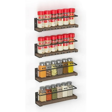 SpaceAid Spice Rack Organizer for Cabinet Door or Wall Mount with Labels, 4 Pack