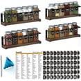 thumbnail image 1 of SpaceAid Spice Rack with 24 Spice Jars, Wood Hanging Seasoning Shelf for Cabinet Door or Wall Mount (4 Pack)，Brown, 1 of 7