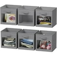 thumbnail image 1 of SpaceAid Storage Cubes with Clear Windows, Set of 6 Fabric Bins, 11 Inch, Gray, 1 of 7