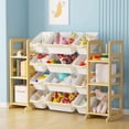 thumbnail image 1 of SpaceAid Toy Storage Organizer, Kids Bookshelf and Bookcase with 6 Shelves and 12 Bins, White, 1 of 7