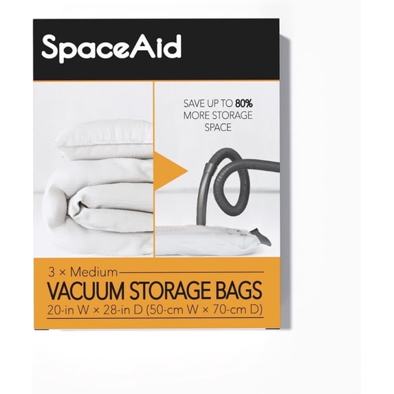 SpaceAid Vacuum Storage Bags, Space Saver Sealer Compression Bags (Medium 3 Pack)