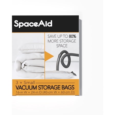 SpaceAid Vacuum Storage Bags, Space Saver Sealer Compression Bags (Small 3 Pack)