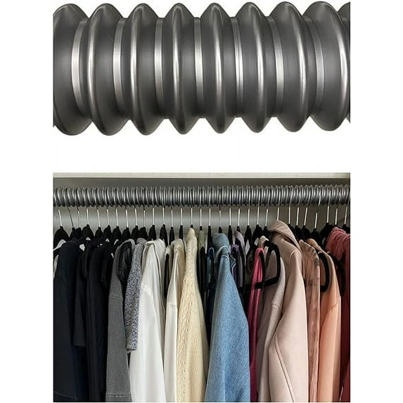 SpaceCadet 5-Pack Closet Organizer Rod Sleeves SILVER