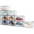 thumbnail image 1 of SpaceCrafters Shoe Storage Boxes, Stackable, Plastic, Magnetic Side Opening Shoe Organizer, Space-Saving, Clear, 10 Pack, 1 of 6