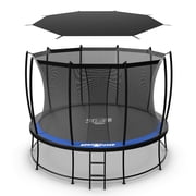 SpaceJump Astro 12 Trampoline, Outdoor Bouncer with Net and Eclipse Sun Shade, Black