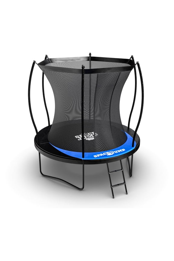 Lunar 8 Foot Trampoline, Outdoor Round Bouncer with Safety Net, Black