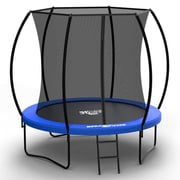SpaceJump Nova Trampoline With Safety Net, 8 ft Round, Blue/Black