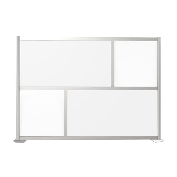 SpaceMakers 6 Ft Wood Laminate Room Divider – 76" Wide Privacy Partition with Aluminum Frame, 53" H