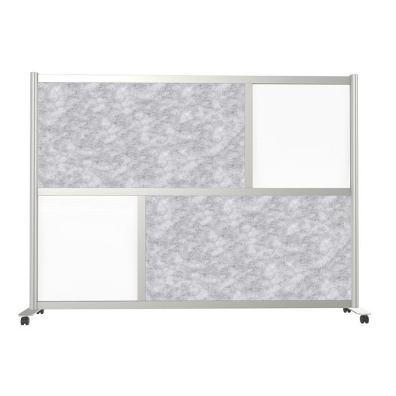 SpaceMakers 6 Ft Wood Laminate Room Divider – 76" Wide Privacy Partition with Aluminum Frame, 53" H