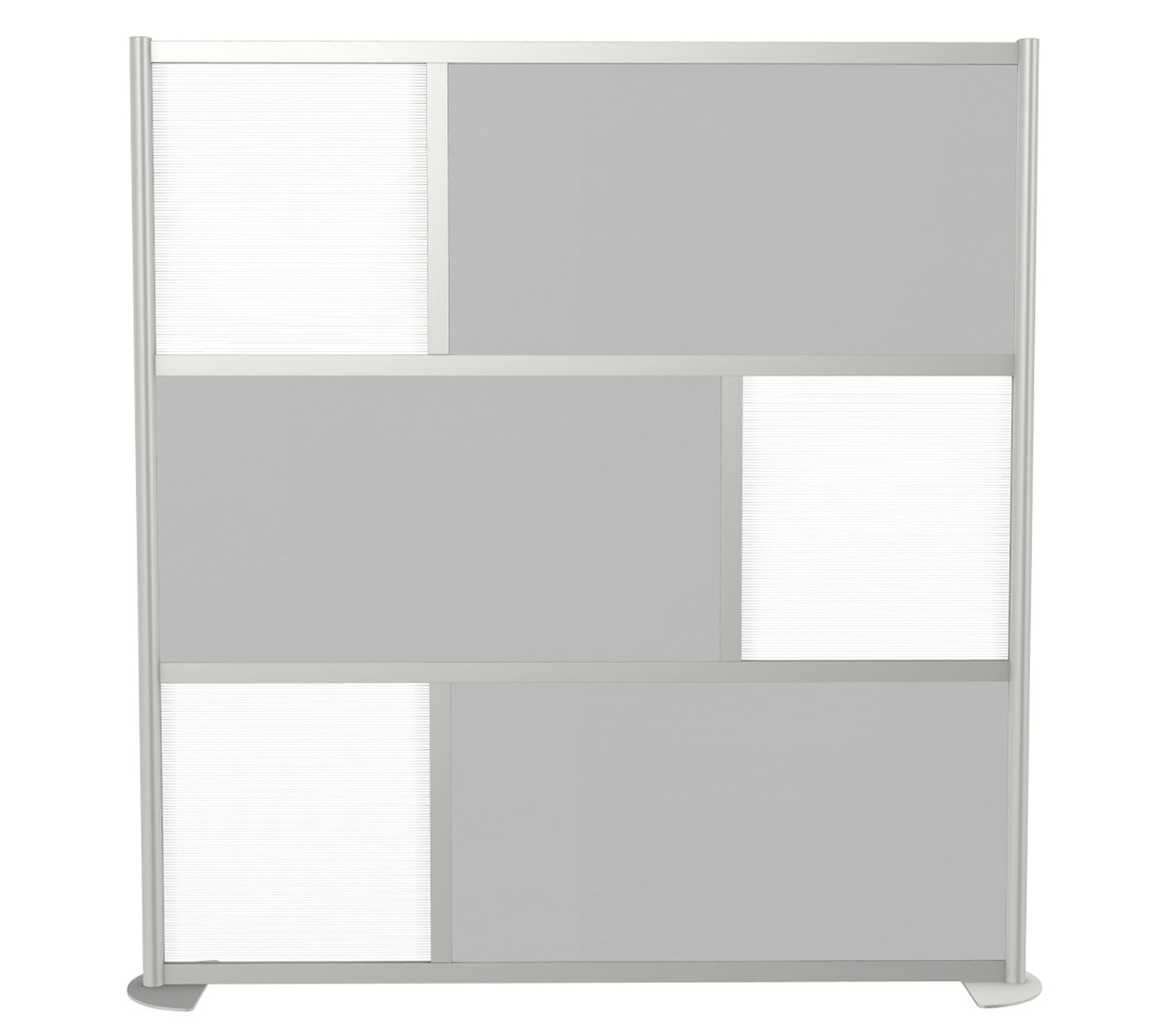 SpaceMakers 6 Ft Wood Laminate Room Divider – 76" Wide Privacy Partition with Aluminum Frame, 78" H