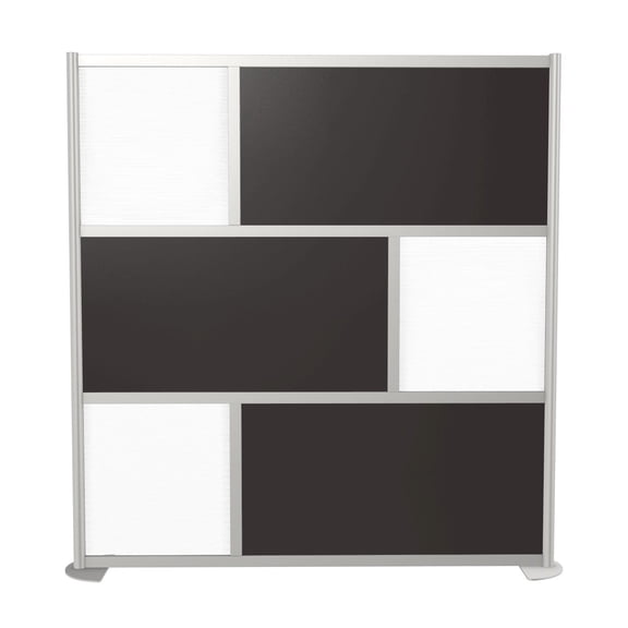 SpaceMakers 6 Ft Wood Laminate Room Divider – 76" Wide Privacy Partition with Aluminum Frame, 78" H