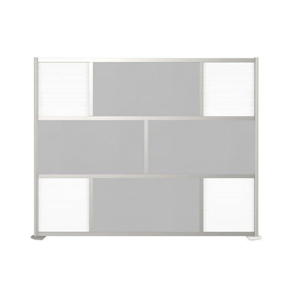 SpaceMakers 8 Ft Wood Laminate Room Divider – 100" Wide Privacy Wall Panel with Aluminum Frame, 78" High