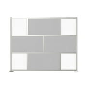 SpaceMakers 8 Ft Wood Laminate Room Divider   100" Wide Privacy Wall Panel with Aluminum Frame, 78" High
