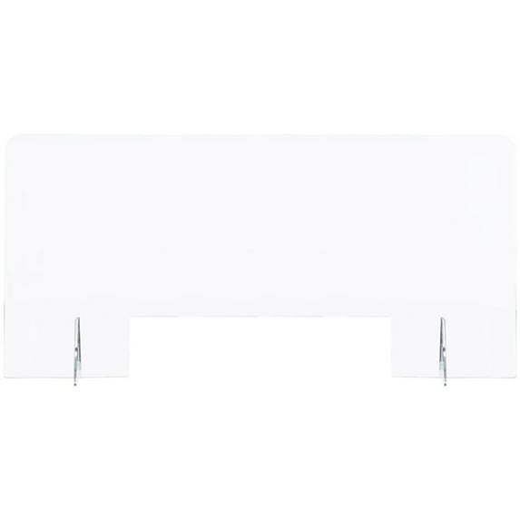 SpaceMakers Sneezer 28" x 50" Clear Sneeze Guard Transaction Window Shield