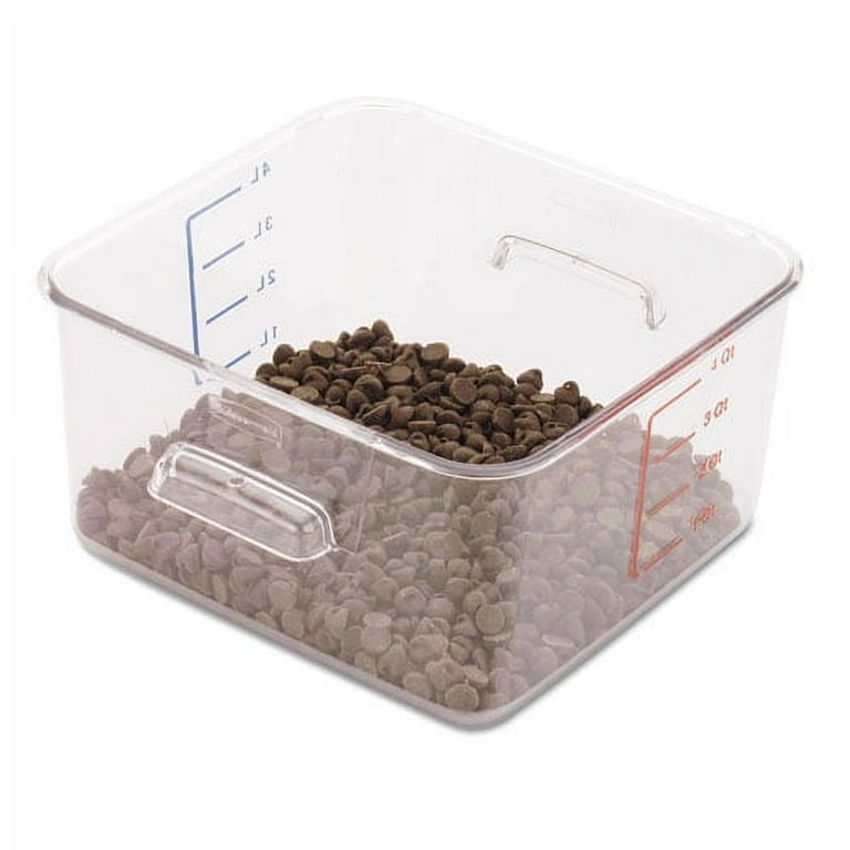 SpaceSaver Square Containers, 4 qt, 8.8 x 8.75 x 4.75, Clear, Plastic SpaceSaver Square Containers, 4 qt, 8.8 x 8.75 x 4.75, Clear, Plastic