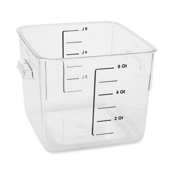 Spacesaver Square Containers, 6qt, 8 4/5w X 8 3/4d X 6 9/10h, Clear