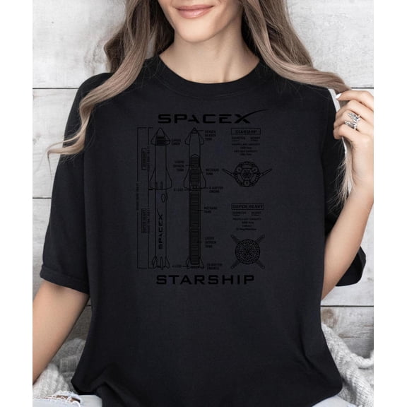 SpaceX Blueprint Super Heavy Starship Booster Chopsticks###ANANDHIS ART LLC