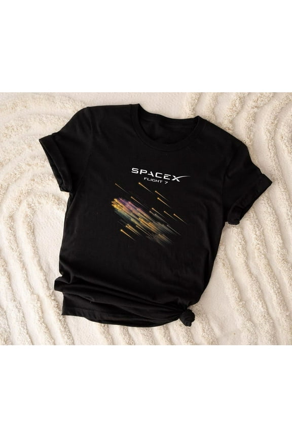 SpaceX Flight 7 T-Shirt, Rocket Launch Astronaut Tee, Cosmic Galaxy Shirt, Space Lover Gift Graphic Tee