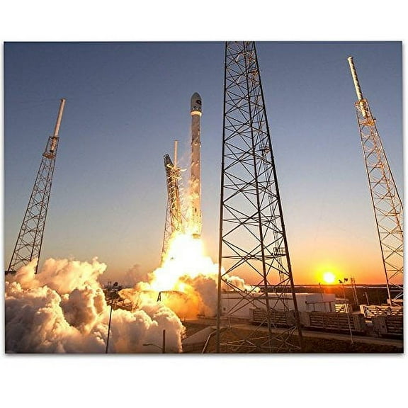SpaceX Rocket Launch - 11x14 Unframed Art Print - Great Gift for Space Lovers/Geeks