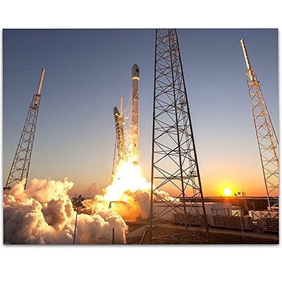 SpaceX Rocket Launch - 11x14 Unframed Art Print - Great Gift for Space Lovers/Geeks