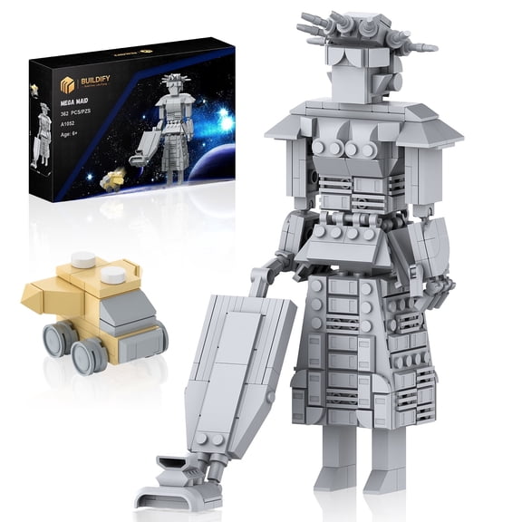 Spaceballs Mega Maid Building Blocks Set with Mini Eagle 5, Space Movie Car Robot Model Building Kit, Holiday Birthday Toy Gift for Fans Adults Kids 8+