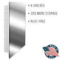 thumbnail image 1 of Spacecab 16 In. W X 26 In. H Frameless Recessed Medicine Cabinet With 6-Shelves And Polished Edge Mirror, 1 of 9