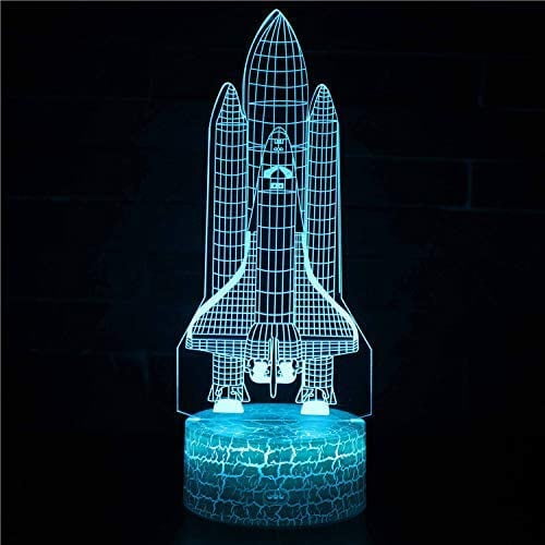 Spacecraft 3D Night Light,3D Illusion Lamp 16 Color Change Decor Lamp with Remote Control for Living Bed Room Bar Gift Toys - Gifts for Kids and Room Decor